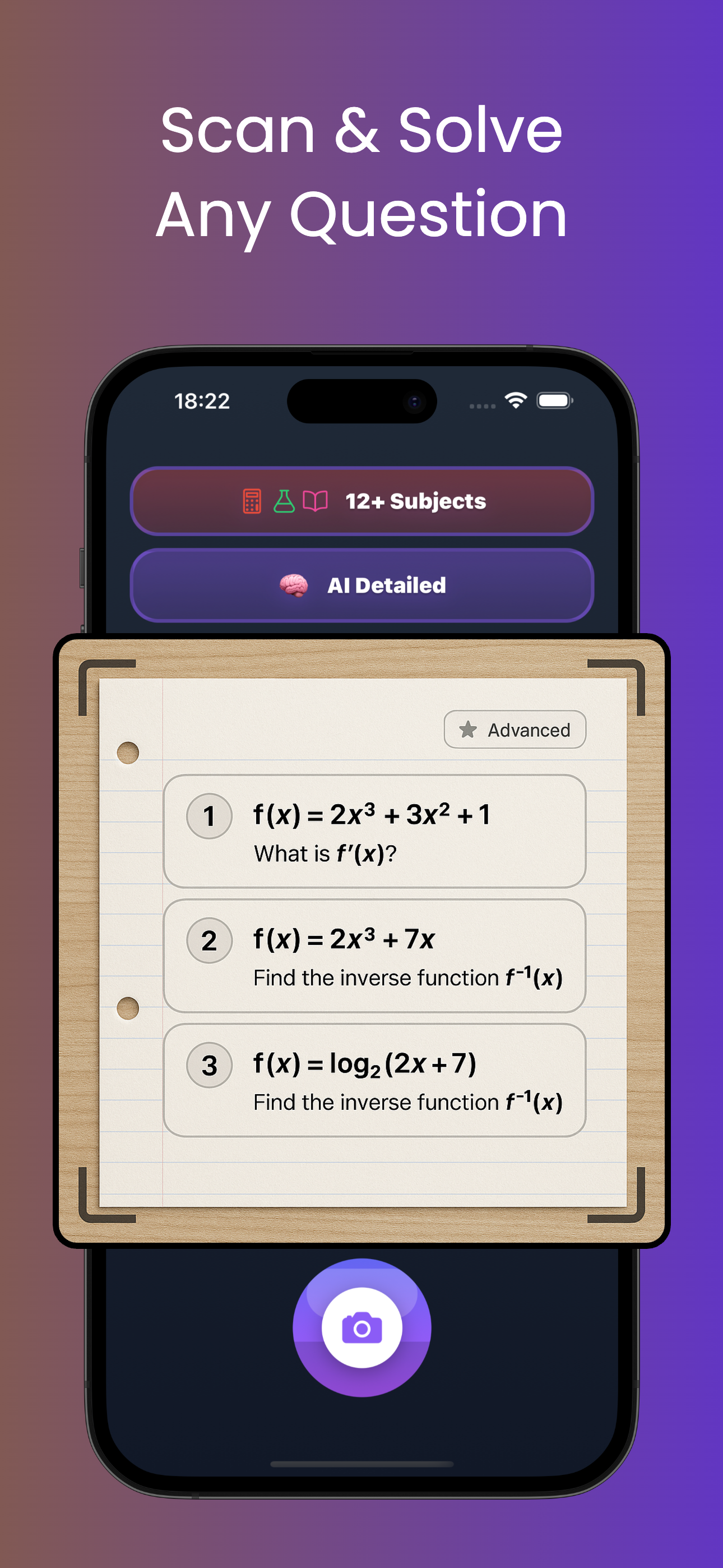 HomeworkAI Math Solver Interface